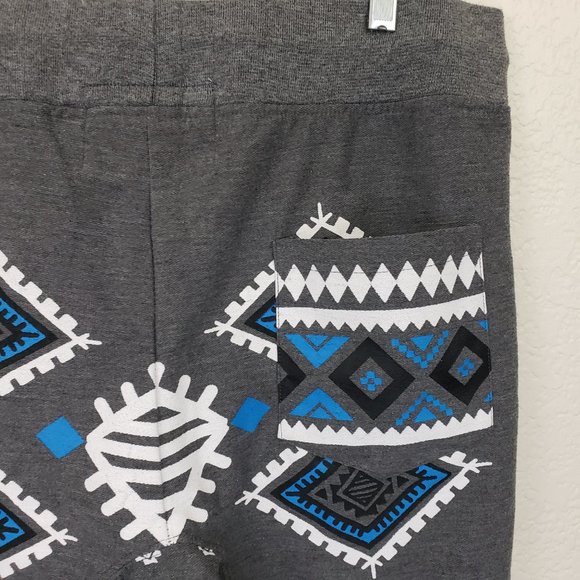 Retro Distrikt Men's Sz XL Grey Aztec Print Drawcord Casual Board Shorts - Picture 8 of 13